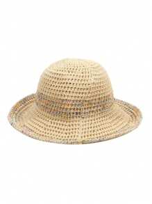 1 Peça Chapéu de Sol de Palha Dobrável Feminino - Aba Larga, Chapéu Balde Respirável, Leve para Férias de Verão, Praia, Atividades ao Ar Livre, Chapéu de Praia, Acessório de Viagem, Roupa de Praia Estilosa, Construção Durável, Amantes de Viagem, Essenciais de Férias
