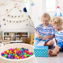 50 个可爱星形球池球、球池海洋球、儿童室内外家庭玩具、婴儿抓球、防压彩色海洋球（适用于婴儿或幼儿球池）、儿童泳池水上玩具、派对装饰礼物