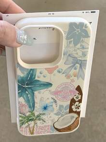 1pc Summer Coconut Tree & Flower Pattern Matte Anti-Fall TPU Phone Case, Fit Compatible With Apple 16 15 14 13 12 11 17 Pro Max, Galaxy A55/54/53/52/51, S25/24/23/22/21 Series - Multicolor - View 5