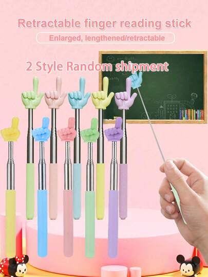 5 件可伸缩教鞭，适用于教室，可伸缩教鞭，适合教师使用，伸缩手教鞭，可伸缩阅读用品，生日礼物（颜色随机）