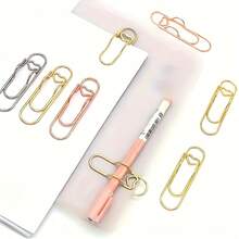 6 Pieces Stainless Steel Multifunctional Metal Clip Set, Notebook And Diary Accessories, With Pen Clip, Bracket And Suspension Function, Used For Organizing Office And School Supplies - 6 cái: 3 màu, mỗi màu 2 cái - Xem 8