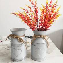 1pc Retro Distressed Flower Vase Iron Art Milk Jug Vase Decor Gifts Birthday Graduation