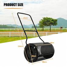 GOFLAME 27 Inch Compost Spreader Peat Moss Spreader With Upgrade U-Shaped Handle - Black - View 2