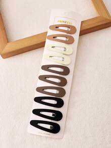 10 Stück minimalistische matte rechteckige Wassertropfen-förmige Clips, vielseitige Accessoires für den täglichen Gebrauch, Haarclips, flache Klemmclips, Clips für Haare, Haarspangen, Haarklammern