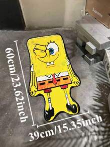 Cute Spongebob Squarepants Decor Rug,Soft & Washable Cartoon Floor Mat For Bedroom/Entrance,Kindly Note: Due To Artificial Production Manufacturing,Slight Differences In Size/Shade/Print Occur