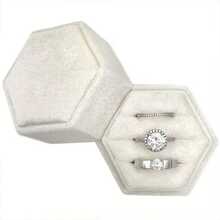 1 Pc Velvet Ring Box, 3 Slots Triple Slot Ring Box Wedding Day Ring Box For Wedding Ceremony Wedding Ring Holder Ring Box For Wedding Proposal Engagement Ring Box Ring Boxes For Multiple Rings Ring Boxes For Wedding Ring Storage Box