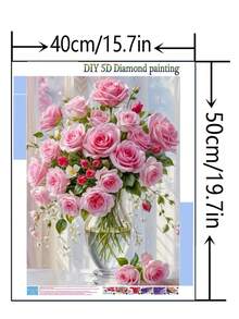 1 件 DIY 钻石画 水钻刺绣花朵花卉家居装饰 全钻 11.8*15.7 英寸/30*40 厘米 - 彩色 - 查看 9