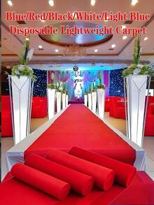 1pc Disposable Aisle Carpet 78.74in/196.85in/393.7in, Navy Blue, Light Blue, Red, Black And White Aisle Carpet, Floor Mat, Event Party, Wedding Opening Ceremony, Celebration Aisle Carpet, Welcome Mat For Stage Full Coverage, Outdoor Commercial Carpet, Fashion Show Runway Carpet - Non-Slip Runway Carpet, Event/Wedding/Photography Use - Multicolor - View 4
