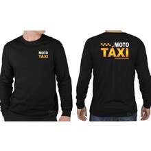 T-Shirt Shirt Motorcycle Taxi Driver Delivery Uniform Long Sleeve Blouse - 黑色 - 查看 4