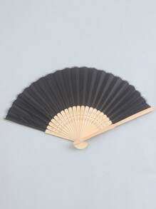 Ventaglio da matrimonio in seta di bambù di 21 cm di colore solido, multicolore, in stile cinese semplice, decorativo, portatile, pieghevole in bambù, a mano, usato per decorazioni di performance.