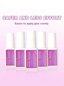 3/5/10Pcs Extra Strong Brush-On Nail Glue For Acrylic Nails, Nail Tips & Press-On Nails (8ml) With File For Glue-On Fake Nails, Fix Broken Nail Repair. Acrylic Nail Glue Nail Bond Nail Glue Gel ﻿ - 彩色 - 查看 3
