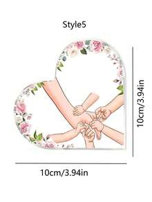 1Pc Personalized Customized Text Acrylic Plaque With Names Gift Grandma Holding Hand With Grandkids Personalized Heart Shaped Acrylic Plaque Birthday Grandma Gifts Gifts For Grandma From Granddaughter, Grandson Best Grandma Mother'S Day Gifts Grandmother Gift Ideas A Personalized Desk Ornament For Your Home, Office, School, Or Car.,School Supplies,Back To School