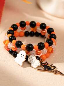 3件套万圣节南瓜串珠手链套装