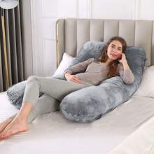 Almohada de enCuerpo  Forma de U de Terciopelo La almohada ergonómica favorece el sueño profundo con Funda Extraíble  - Soporte Completo para el Cuerpo  , Tela de Poliéster Suave, Regalo Ideal para Confort y Relajación, Accesorio Acogedor para Descansar | Esencial para el Dormitorio | Posicionamiento Versátil