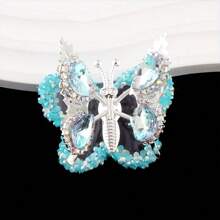 3pcs Sparkling Acrylic Butterfly Charms With Crystal Rhinestones & Flexible Wings - Perfect For DIY Jewelry, Phone Pendants & Crafts, For Return School