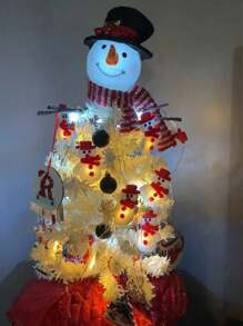 1 set de guirlandes lumineuses de bonhomme de neige de Noël, guirlandes lumineuses du Père Noël, guirlandes lumineuses de décoration d'arbre de Noël et de bonhomme de neige, convient pour la cheminée, l'escalier, la décoration de l'arbre de Noël, la décoration intérieure de fête, l'éclairage intérieur et extérieur