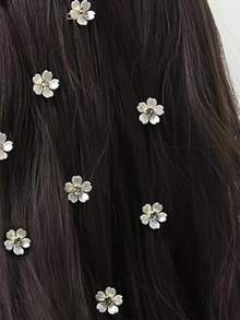 10 件优雅粉色水晶花发夹，适合女士、爪夹、发夹、发夹、发夹、学校用品 - 彩色 - 查看 5