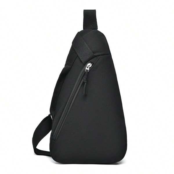 1PC Fashion Multifunctional Men's Zipper Minimalist Solid Color Waist Bag, Men's And Women's Chest Bag, Crossbody Bag, Storage Bag Cell Phone Bag, Suitable For Outdoor Sports Middle School Students College Students, Send Men To Teachers