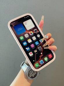 1 件奢华豹纹水钻透明闪亮手机壳，适用于 17/17 Air/17 Pro/17 Pro Max/16 16 Pro 16 Plus 16 Pro Max 15 14 13 Pro Max 13 12 11，柔软防震防摔全覆盖手机壳 - 粉色 - 查看 3