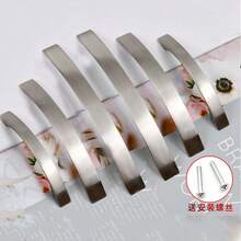 8件光滑抛光镍拉丝橱柜把手 | 现代欧美风格，铝合金抽屉拉手 | 衣柜和门装饰的极简五金 - 彩色 - 查看 7