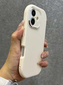 Ốp lưng điện thoại silicon mềm sáng tạo bo tròn có dây đeo tương thích với iPhone 16 12 13 14 15 Pro Max 11 - Trắng cổ - Xem 3