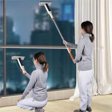 1 Stück Fensterreinigungsset für Zuhause, Hochreicht Fensterreiniger Sprüher & beidseitiger Abzieher mit Mopp-Griff