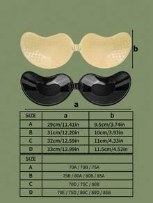 2pcs Adhesive Bra Pads, Silicone Sticky Invisible Bra, Strapless & Backless Bra Suitable For Strapless Dresses, Push-Up Bra - Multicolor - View 6