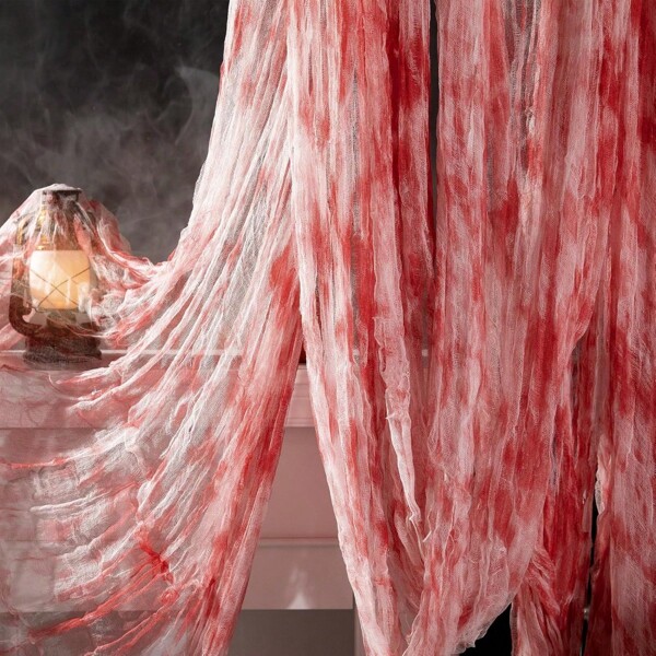 300x215cm/500x215cm Halloween Horror Mesh Netting, Halloween Horror Blood Cloth, Customizable DIY Decoration For Halloween, Yard, Haunted House, Halloween Party Home Decor Halloween Decor Fall Decor Room Decor