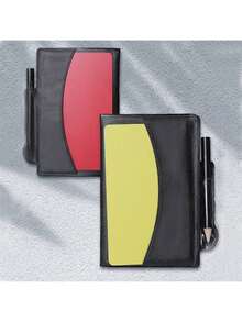 2pcs Soccer Referee Whistle Set, Referee Stainless Steel Whistles With Black Lanyard,Red And Yellow Cards With Notebook And Pencil,For Sports, Soccer, Football, Basketball