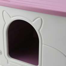 Weatherproof Plastic Cat Shelter - Stackable Design For Indoor/Outdoor Use - Rosa Fucsia - Ver 5