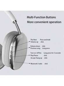 P9 Pro Max Subwoofer Bluetooth Headsets Wireless Headsets Bluetooth 5.0 Sports Headsets Bass Wireless Headsets - 白色 - 查看 8