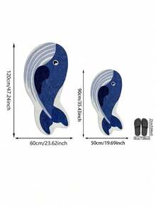 1件可爱鲸鱼造型TPR防滑浴室垫，高吸水性，适用于浴室、客厅、卧室、洗衣房、入口厨房等场所。