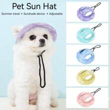 1pcsNew, Adjustable Sun Hat Designed For Your Canine And Feline Companions, Perfect For Outdoor Adventures. This Accessory Not Only Shields Their Delicate Eyes But Also An Adjustable Size To Ensure Your Furry Friends Have A Comfortable And Safe Experience. The Inclusion Of A Fisherman's Hat Design Further Enhances Its Practicality And Aesthetic Appeal, It Perfect For Capturing Precious Moments With Your Pet.