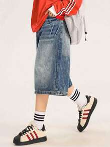 Womens Jorts Jean Baggy Shorts Casual 2025 Summer Wide Leg Long Denim Shorts Y2K Streetwear