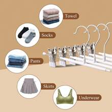Kit 10 Premium Chrome Metal Clip Hangers For Skirts, Pants, Bermudas, Dresses Wholesale - 彩色 - 查看 3