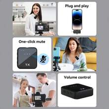 3-In-1 Professional Wireless Lavalier Microphone For IPhone, Android, Camera – 328ft Range, 20H Battery, Wireless Microphones, Noise Canceling For Recording, Live Streaming, - Regular Black - View 8