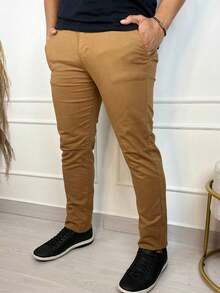 Men's Lycra Spandex Skinny Slim Fit Jeans With Built-In Pocket Colorful Color 2025 New - 棕色 - 查看 2