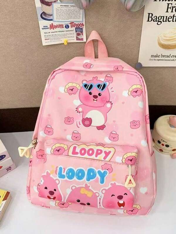 Ultraleichter Rucksack mit Capybara Cartoon-Motiv für Studenten, beliebter süßer Camprucksack für den Schulanfang