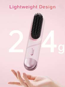 GENAI Portable Cordless Straightening Brush With Negative Lon Technology Lightweight Travel Friendly Design Anti-Scald Protection Long Lasting Battery