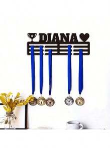HELLOYOUNG Colgante de medalla de metal personalizado - Letrero de nombre personalizado de athlete, soporte para exhibir el nombre de Athlete, regalo ideal y decoración del hogar, obsequio para medallista