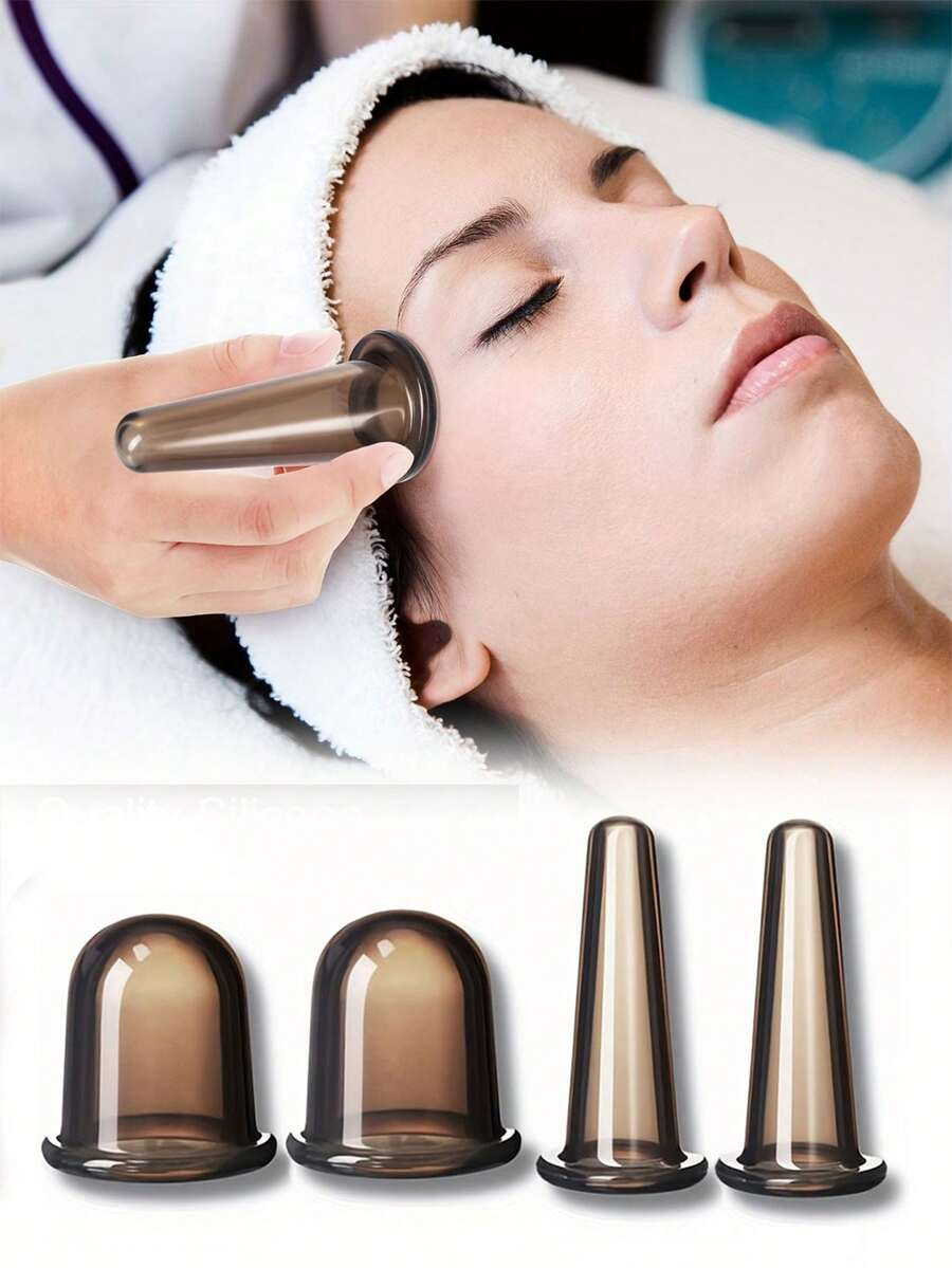 Conjunto de ventosas de silicone - Ventosas de massagem com sucção a vácuo, adequadas para o rosto, podem ser usadas nas bochechas, lábios, área dos olhos e testa, vários tamanhos disponíveis - Adequadas para uso em estúdio e em casa - Ótima opção de presente