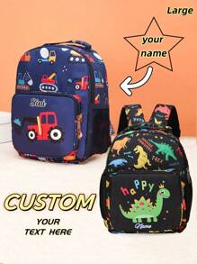 Personalizează-ți rucsacul cu numele tău personalizat sau cu urări de sărbători. Personalizează-ți propriul rucsac. Rucsac multifuncțional la modă și casual, ghiozdan școlar drăguț și interesant cu imprimeu de dinozauri. Ușor și ușor de transportat, foarte potrivit pentru adolescenți pentru a fi utilizat în viața de zi cu zi, în aer liber.