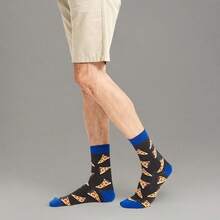 Men's Funny Novelty Crazy Pattern Dress Socks For Gifts - 黃色/橙色/藍色/黑色/多色食品-6米 - 查看 6