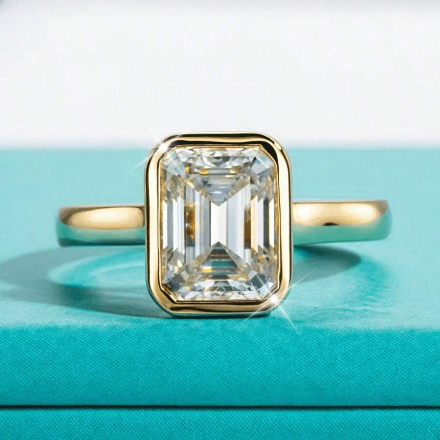 1pc Fashion Square Cut Faux Moissanite Ring - Elegant, Classic And Versatile Engagement, Wedding, Anniversary And Daily Wear Couples, Spouses Ring | Graceful Ring Design | Durable Ring - Couples - View 1