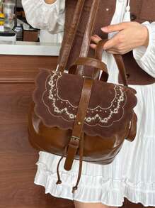 Mochila Retrô Minimalista de Grande Capacidade, Nova Mala Casual Popular de PU para Trabalho, Viagem, Compras, Bolsas Femininas, Versátil