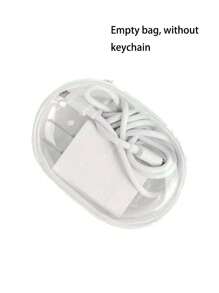 2/1 Peça Bolsa de Armazenamento de Cabo de Dados Portátil Transparente, Mini Bolsa de Armazenamento com Zíper, Bolsa de Armazenamento Multifuncional Compacta, Estojo para Fones de Ouvido e Carregador com Chaveiro, Bolsa para Pulseira, Bolsa para Maquiagem, Acessórios de Viagem Transparentes e Suprimentos Escolares