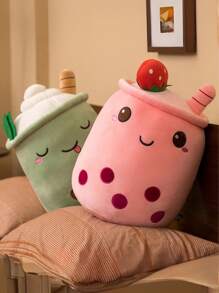 Adorable peluche de 60 cm de taza de boba (té con leche de burbujas) - Muñeco de peluche en forma de taza de té rellena, diseño de dibujos animados con caras sonrientes, suave y acogedor para niños, regalo perfecto para el Día de San Valentín, Pascua, Halloween, Navidad, decoración para la hora del té