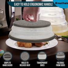 Silicone Microwave Splatter Cover, Microwave Cover For Food Fruit Drainer, Microwave Food Cover, Microwave Plate Cover, Microwave Lid, Kitchen Essentials, Dishwasher Friendly Collapsible Microwave Covers - Microwave Splatter Cover For Food, Space-Saving Design (10.5 Inch) Silicone & Plastic And Dishwasher Friendly - Food Cover - View 4