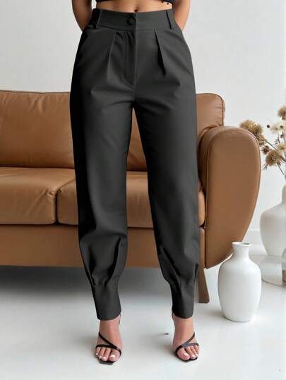 Sily Moda  Calça CENOURA Alfaiataria Feminina Afunilada Feitas Sob Medida Com Vinco