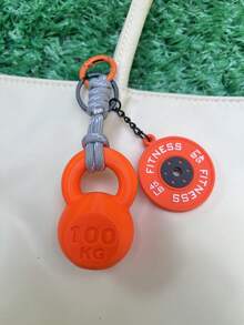 3D打印多巴胺式壶铃和杠铃瑜伽运动钥匙扣健身包挂饰专为健身爱好者背包装饰设计